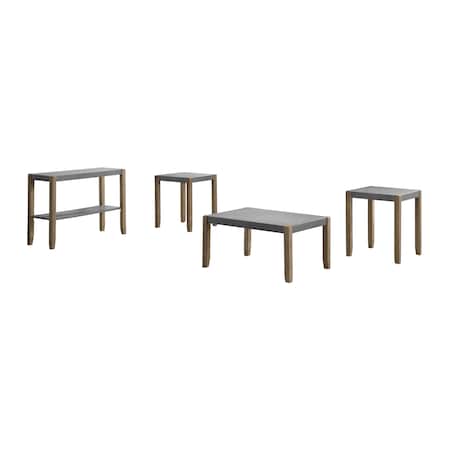 Alaterre Furniture Newport 4-Piece Faux Concrete and Wood Living Room Set ANNP011131471